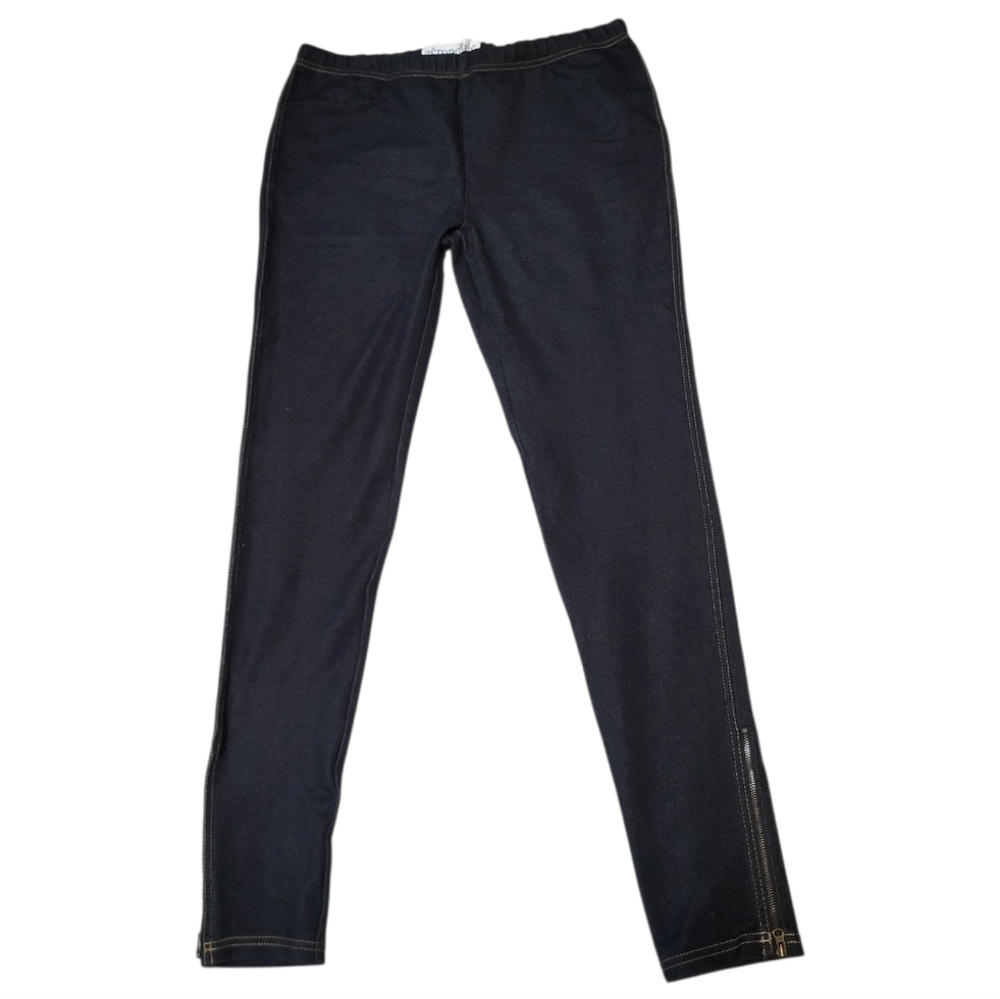 Aeropostale Stretch Leggings w/ Contrast Stitching and Zipper Hem  - Size L